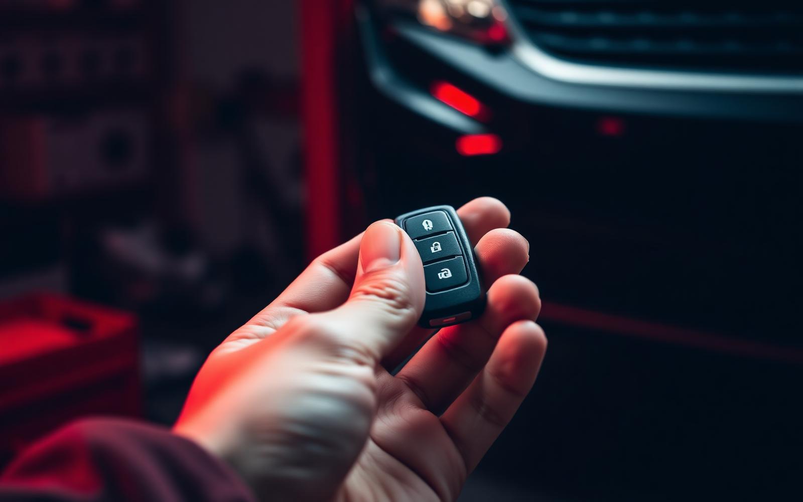 Chaveiro e alarme automotivo
